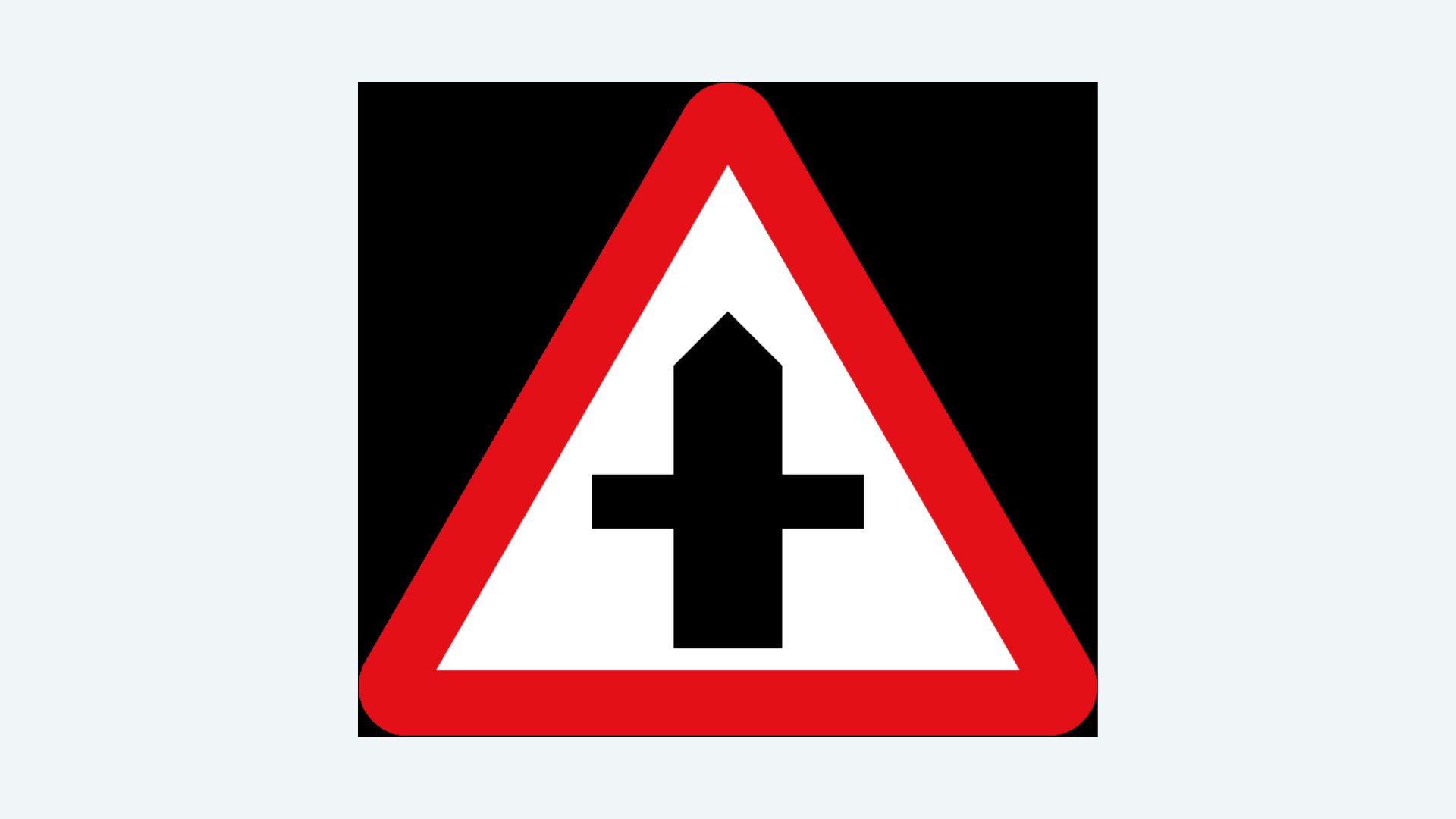 Crossroads Ahead Sign 