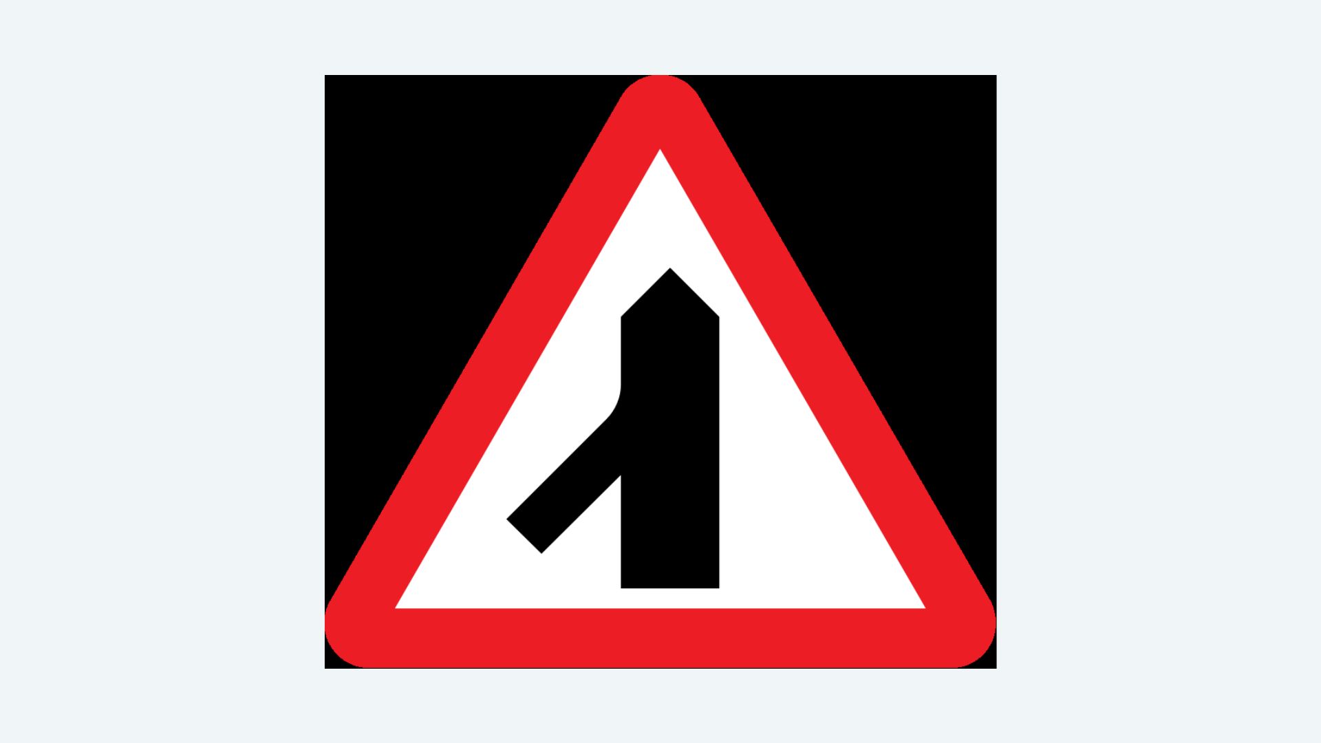 Traffic Merging Ahead sign 