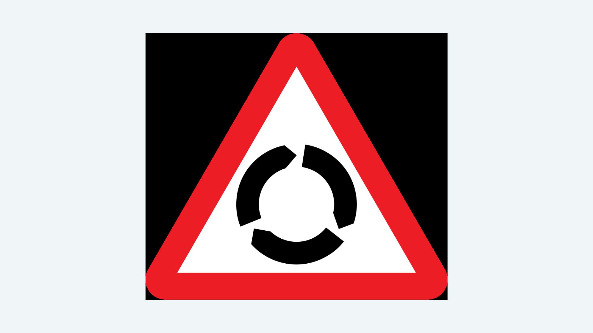 Roundabout Ahead sign 